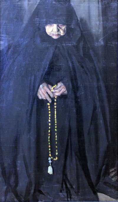 Monja anciana de Boris Mikhailovich Kustodiev